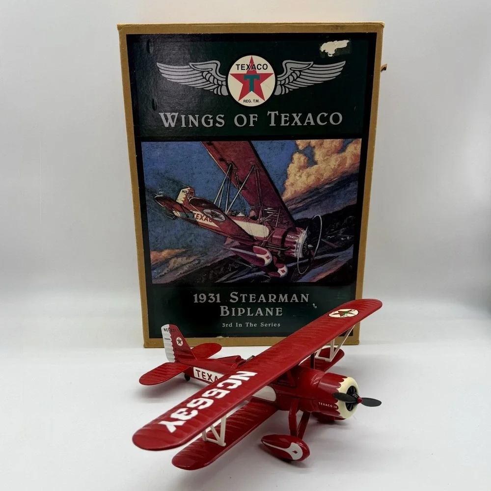 Wings of Texaco 3rd in the Series 1931 Stearman Biplane Die Cast Model Coin Bank